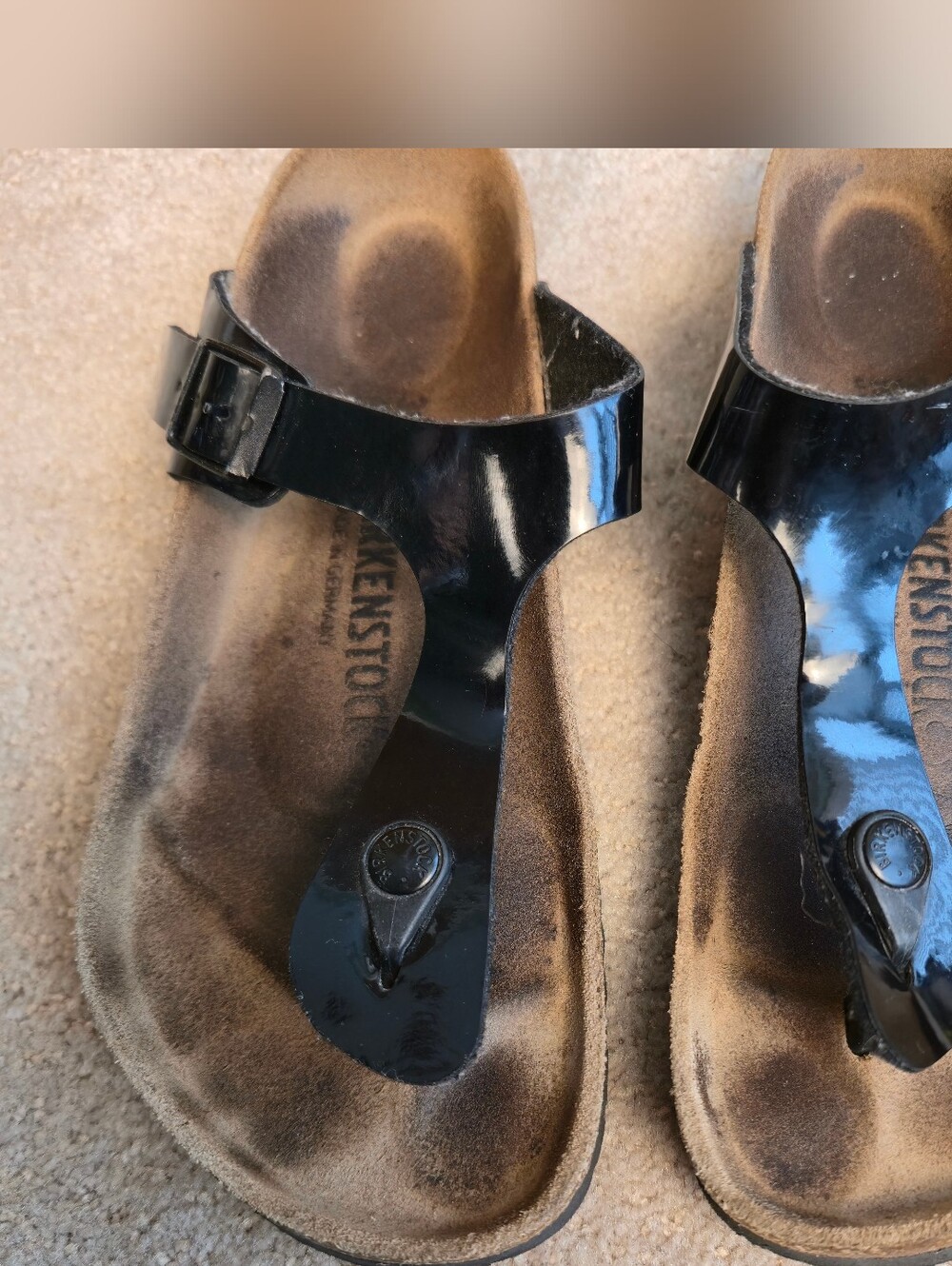 Birkenstock Gizeh Birko Flor sandal in black women's size 39